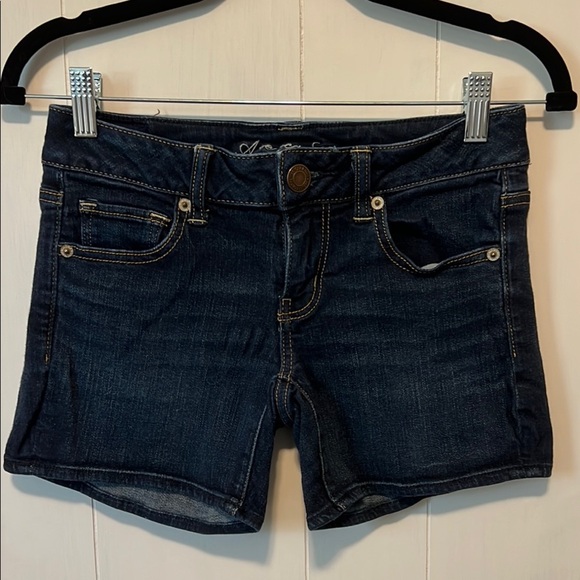 American Eagle Outfitters Blue Jean Shorts with Distressed Look - Picture 1 of 5